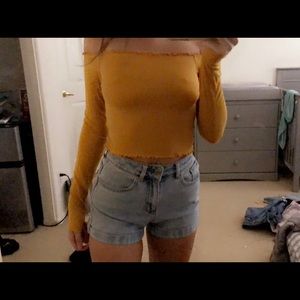 off the shoulder crop top